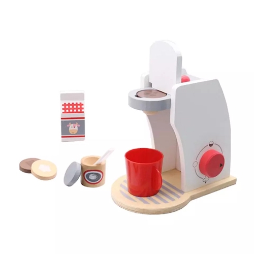 Cocina de madera infantil con accesorios y heladera Apego - 001